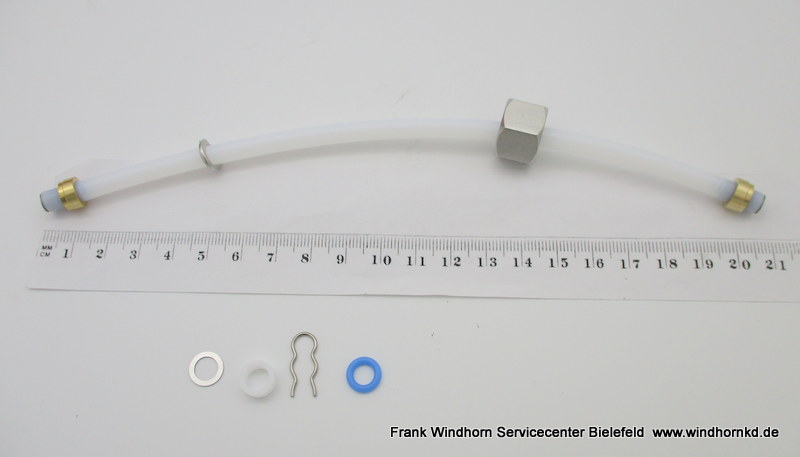 Hose from the steam boiler to the drain valve