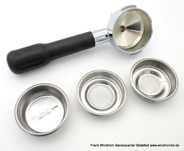 Siebträger mit Filtereinsätzen