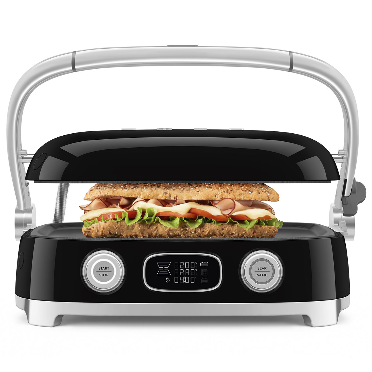 Gebraucht - Wie neu: SMEG Kontaktgrill MGF01BL Schwarz