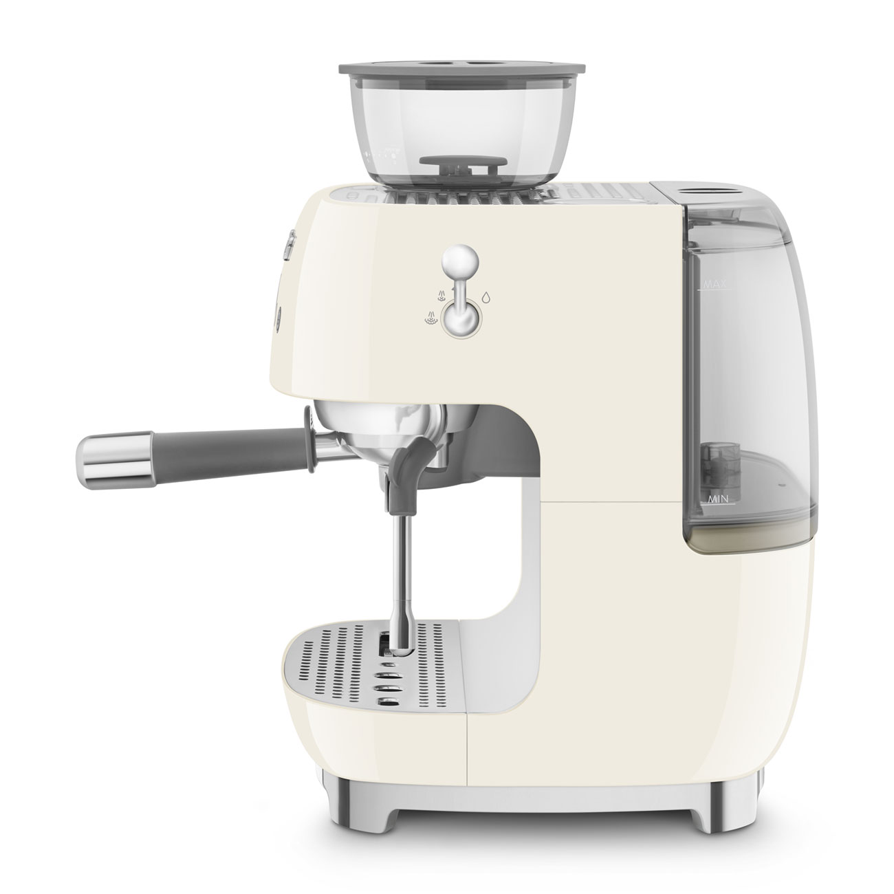 Deutliche Gebrauchsspuren: Espressomaschine mit Mahlwerk Creme
