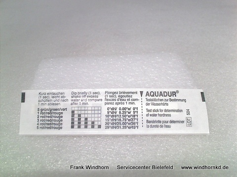 Wasserhärte Teststreifen