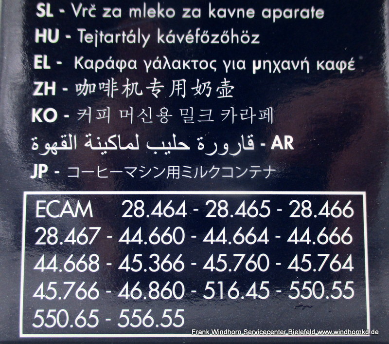 DeLonghi Milchbox ECAM28/44/45 Werkstattgeprüfte Retoure 