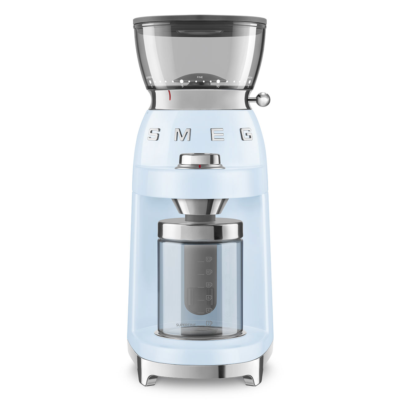 Leichte Gebrauchsspuren: SMEG Kaffeemühle pastellblau 50's Style