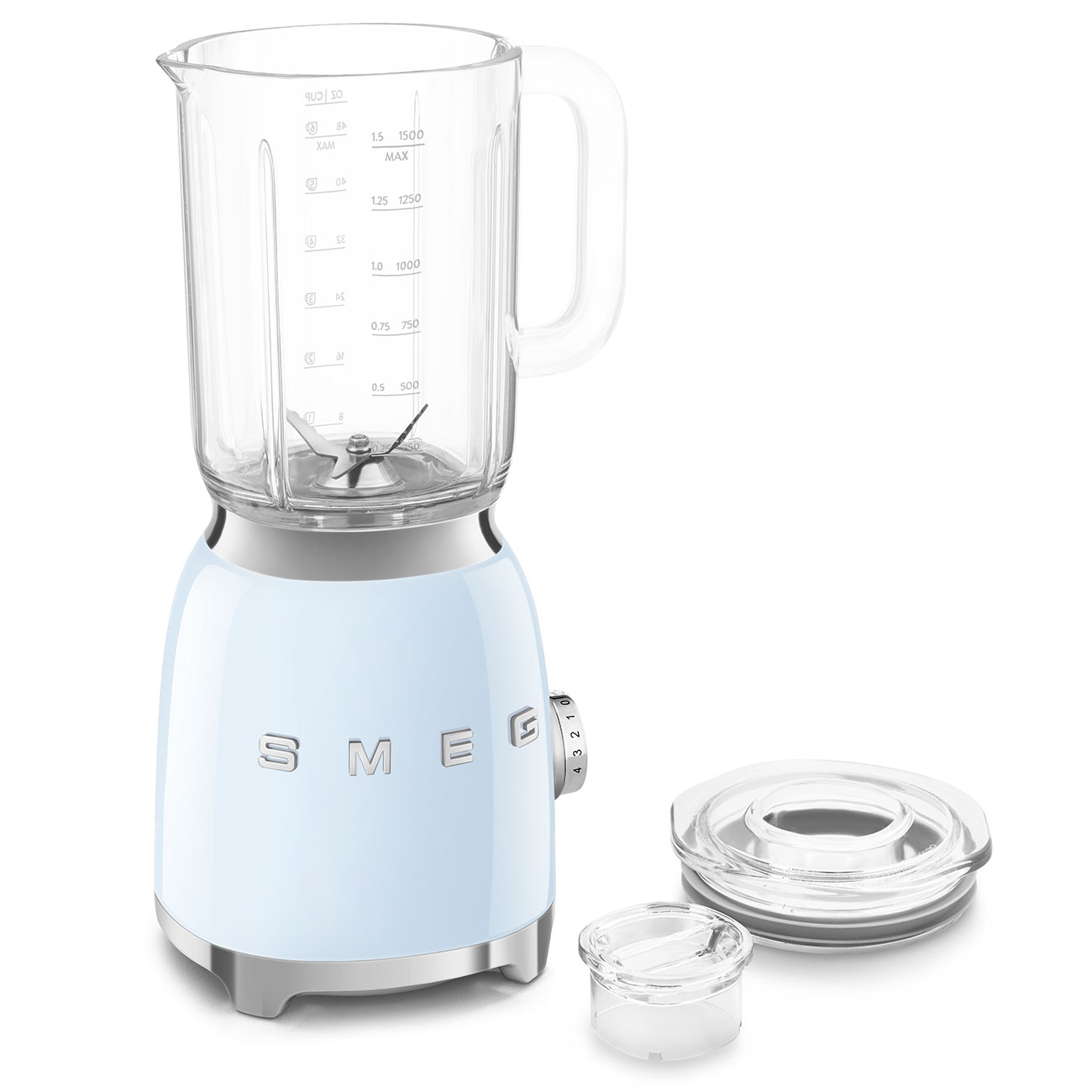 Deutliche Gebrauchsspuren: SMEG Standmixer 50's BLF03PBEU Blau
