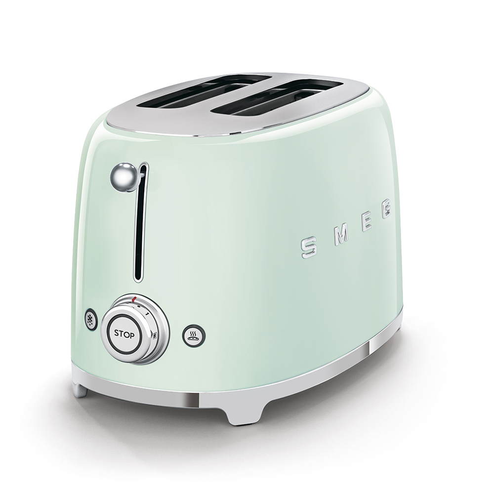 Slight signs of use: SMEG 2-slice toaster, pastel green