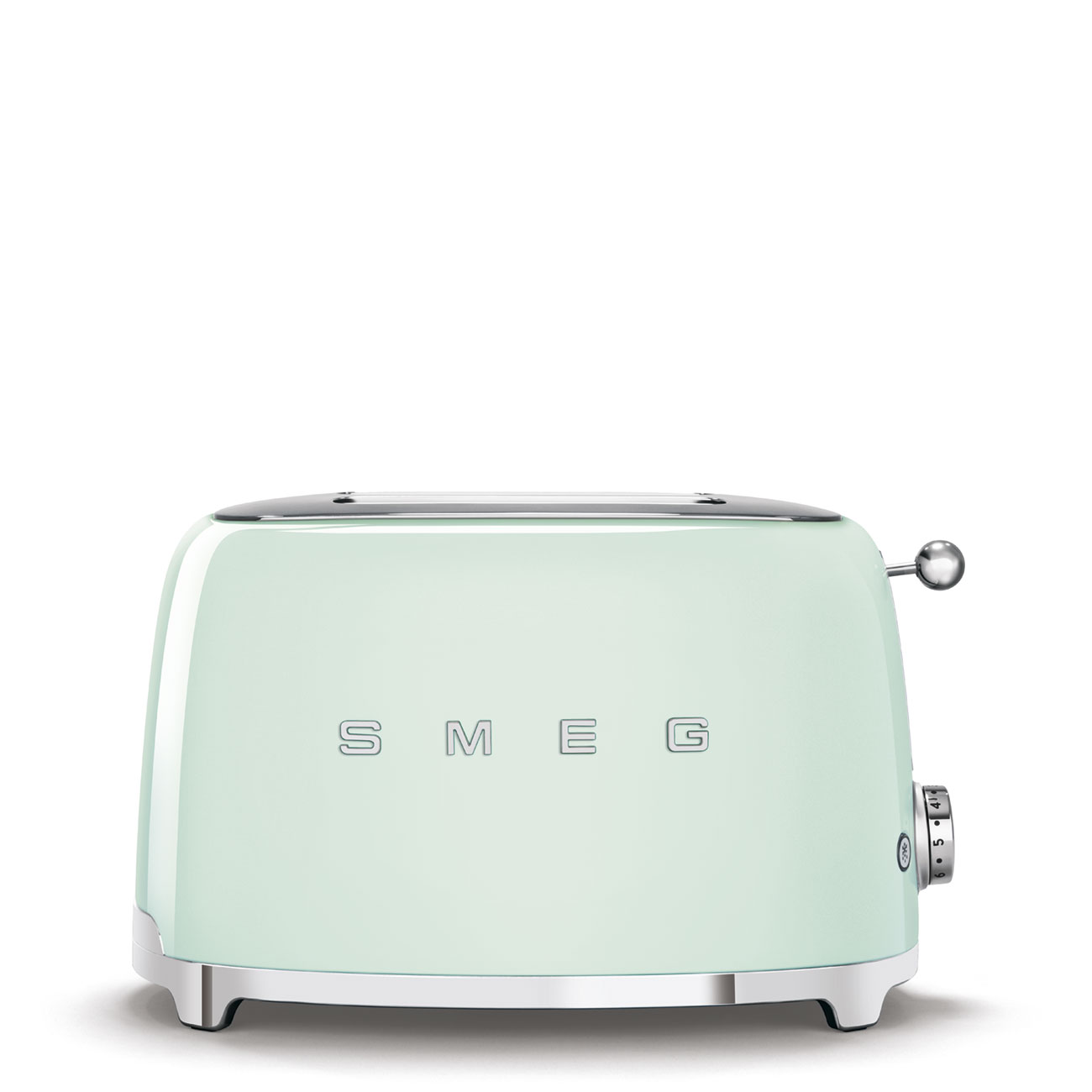 Slight signs of use: SMEG 2-slice toaster, pastel green
