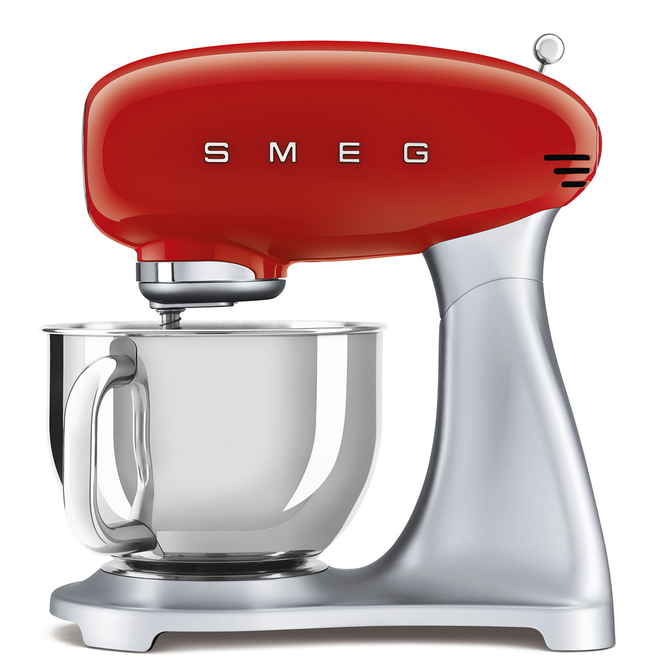 Gebrauchsspuren: SMEG Küchenmaschine SMF02RD 50's rot