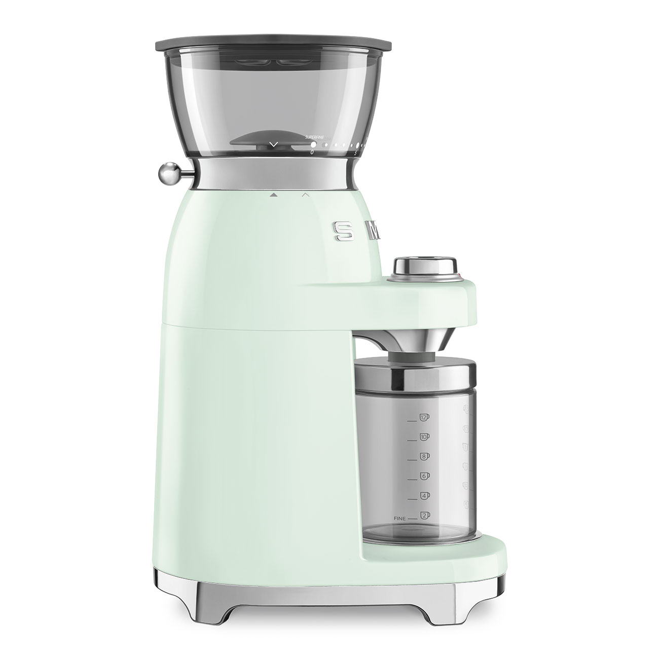 Leichte Gebrauchsspuren: SMEG Kaffeemühle pastellgrün 50's Style