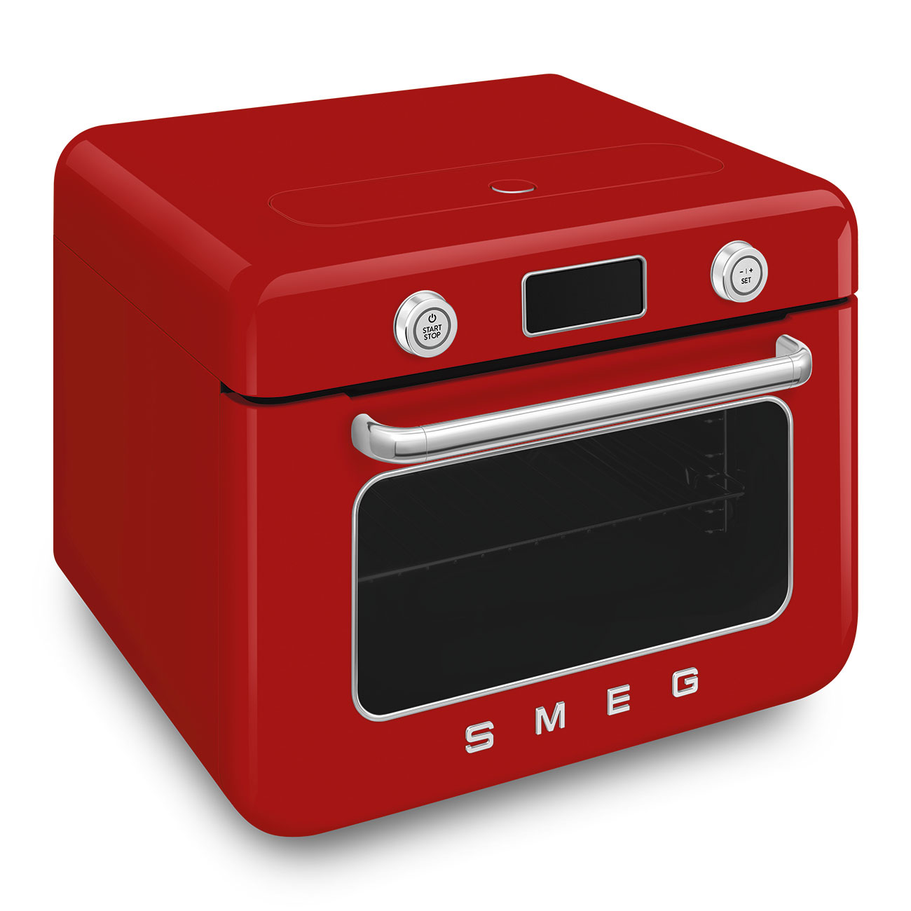 Leichte Gebrauchsspuren: SMEG COF01RD Kombi-Dampfbackofen rot