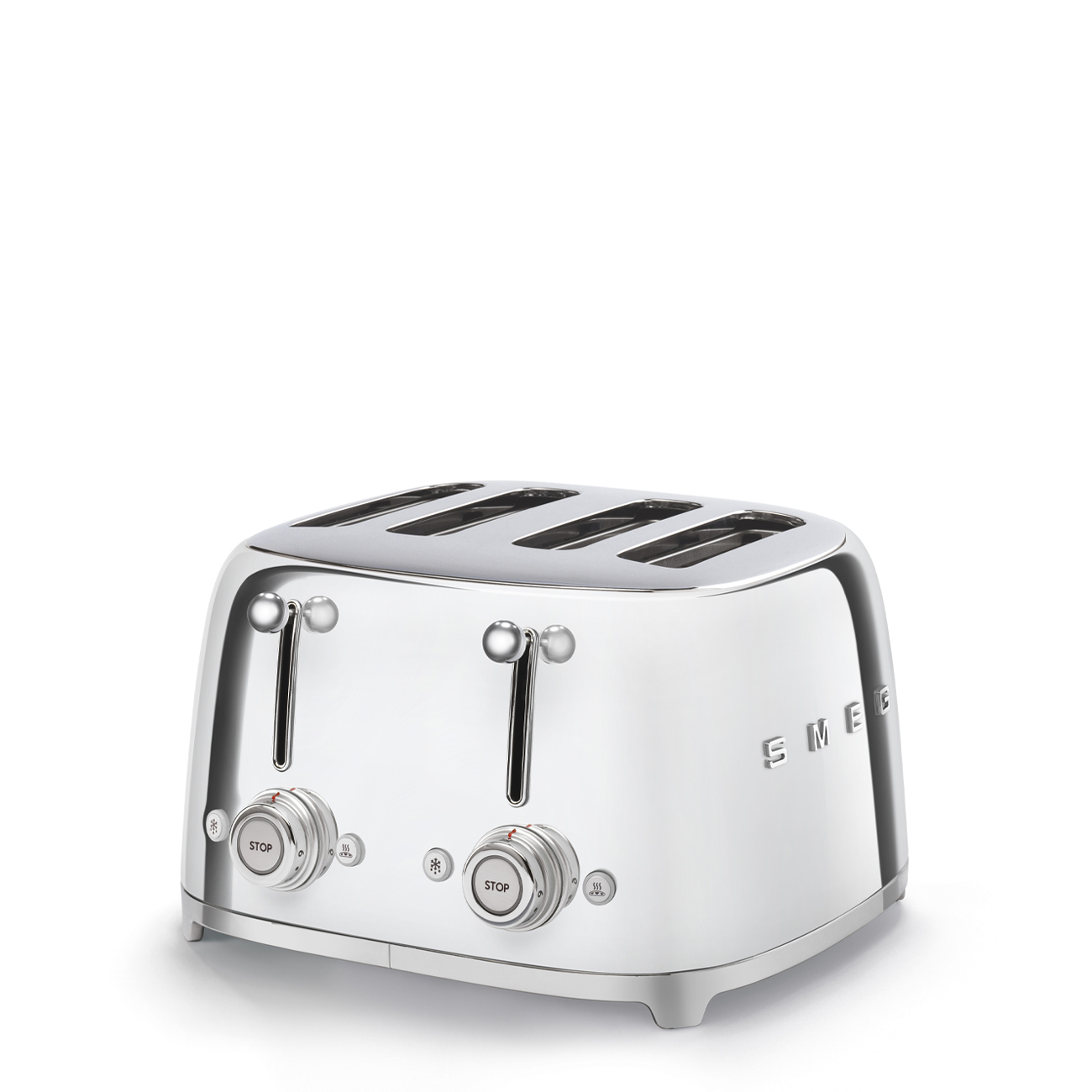 Leichte Gebrauchsspuren:SMEG Toaster TSF03SSEU 50's Style Silber