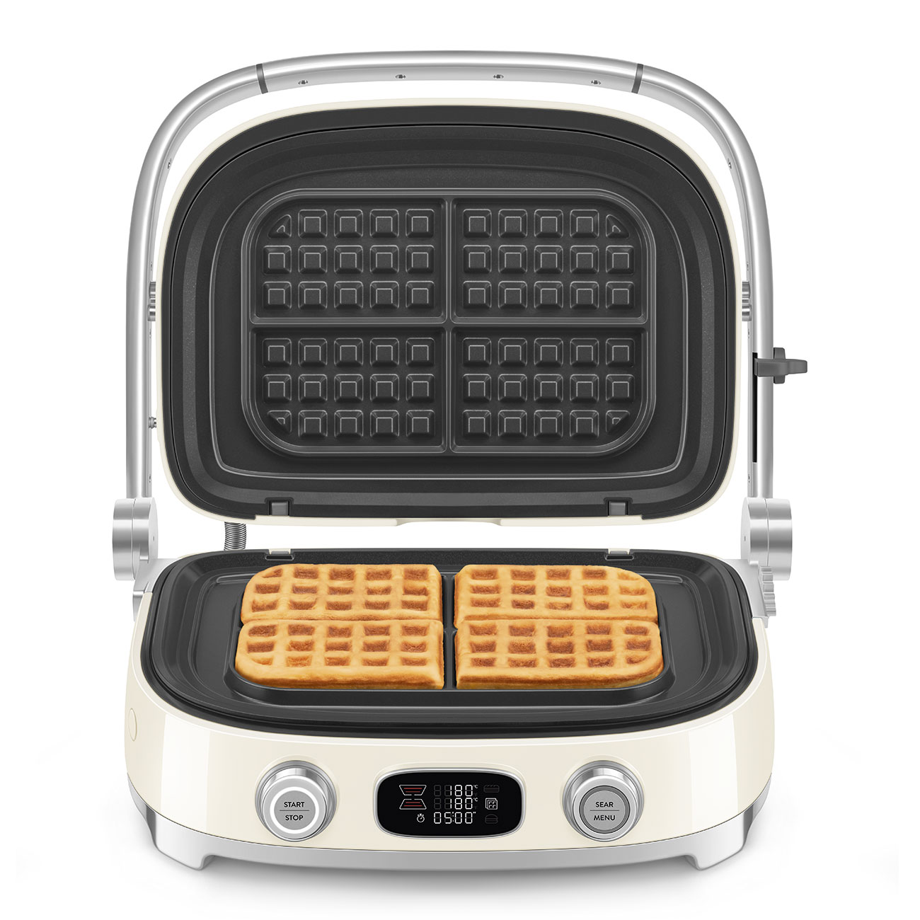 Gebraucht - Wie neu: SMEG Kontaktgrill MGF01CREU creme