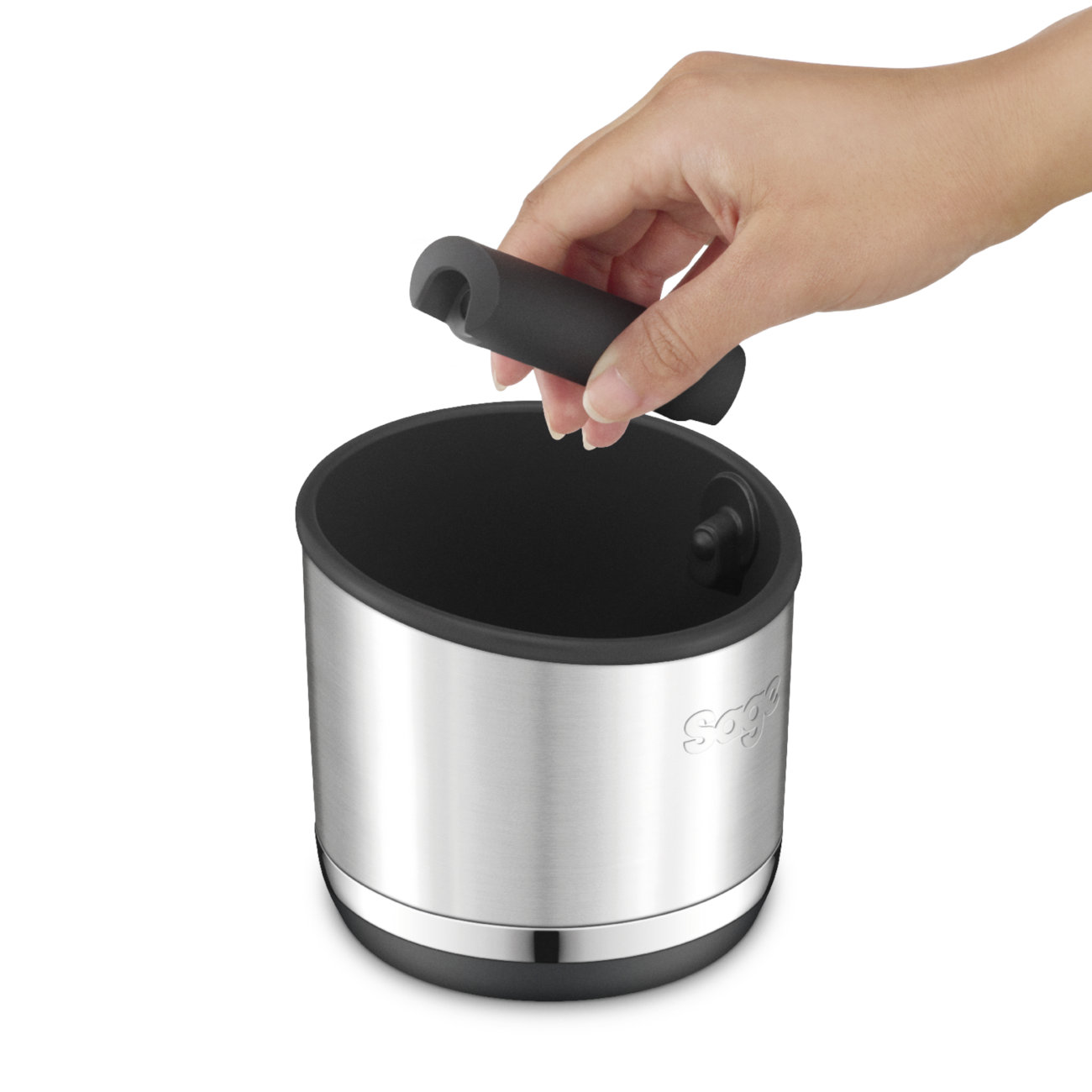 SAGE the Knock Box 10 BSS Brushed Stainless Silber