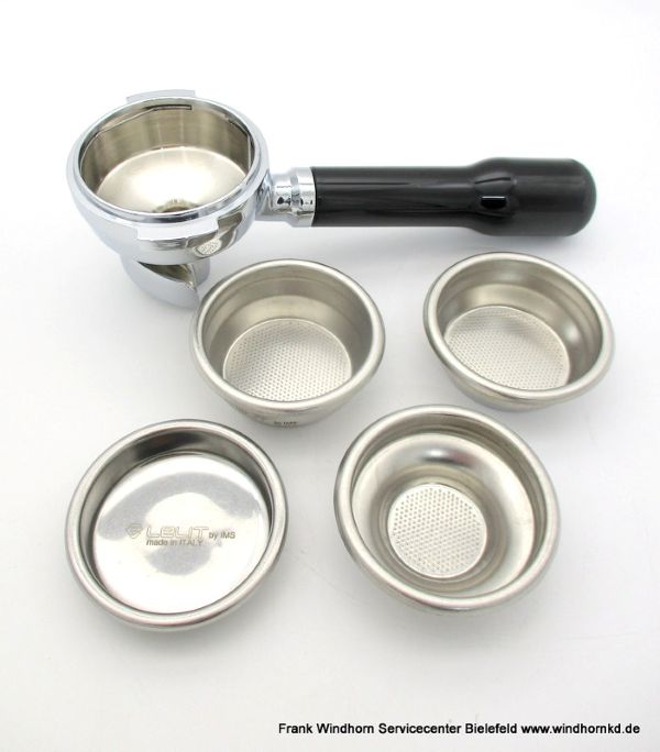 Siebträger mit Siebeinsätzen