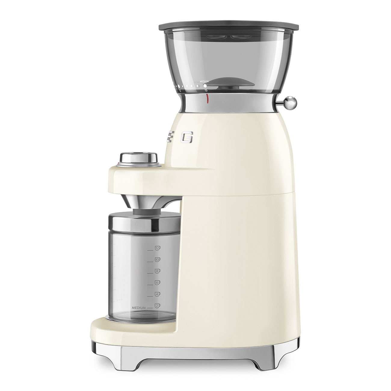 Deutliche Gebrauchsspuren: SMEG Kaffeemühle creme 50's Style