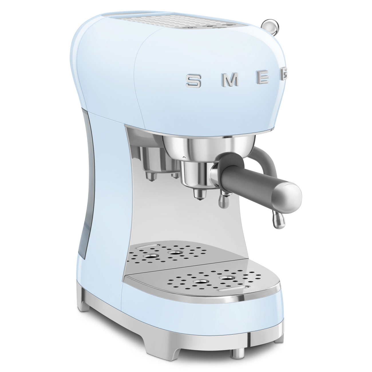 Deutliche Gebrauchsspuren: SMEG Espressomaschine ECF02PBEU Blau