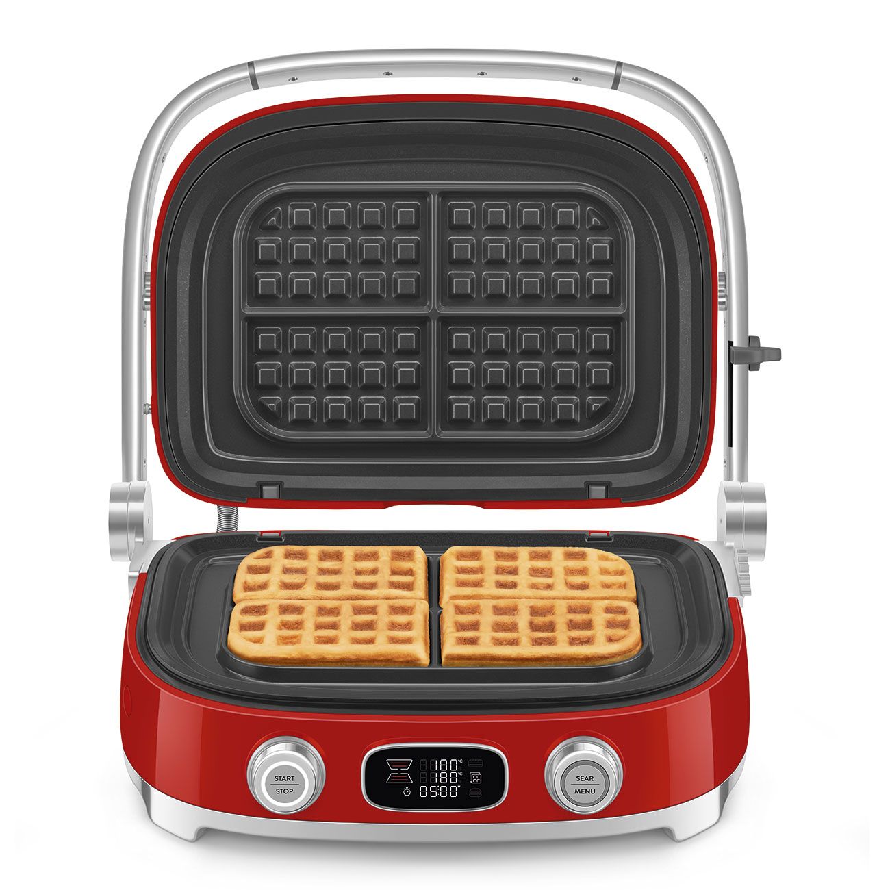 Gebraucht - Wie neu: SMEG Kontaktgrill MGF01RDEU rot