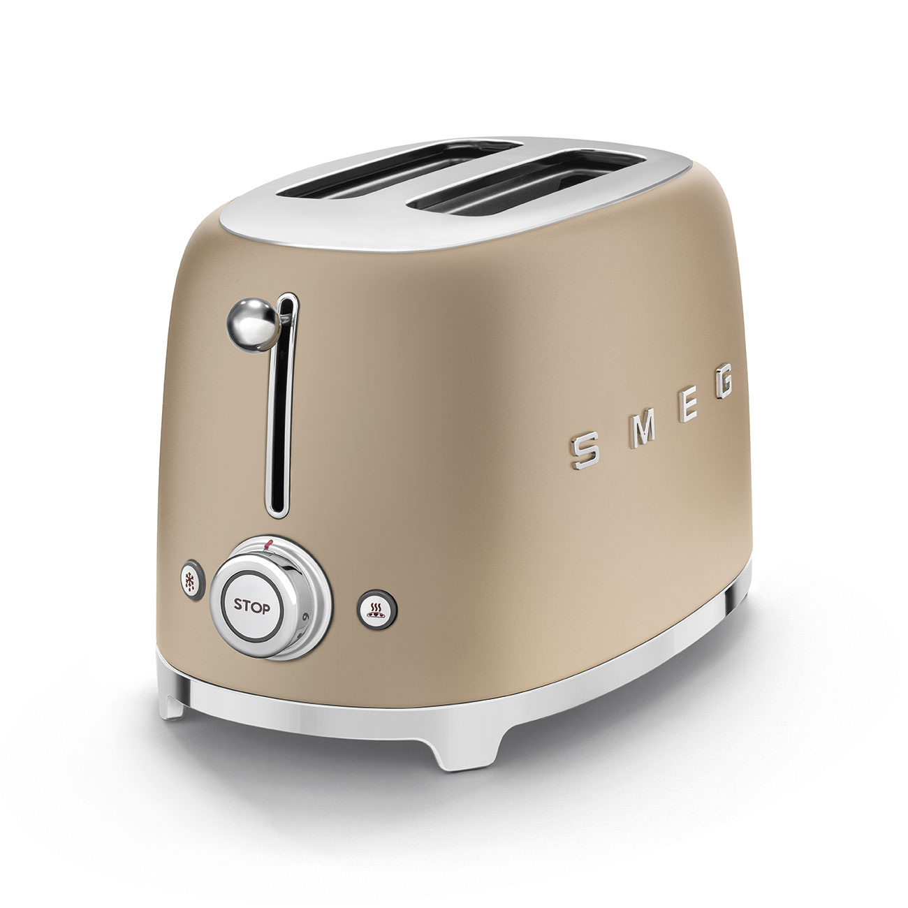 Leichte Gebrauchsspuren: SMEG Toaster Champagner Matt TSF01CHM