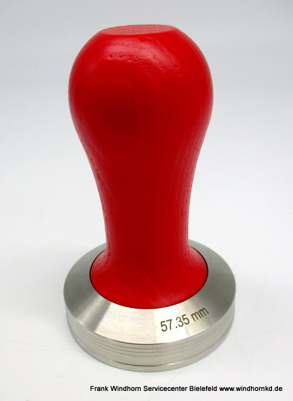 LELIT red wooden handle tamper 57.35 mm - Slightly Used