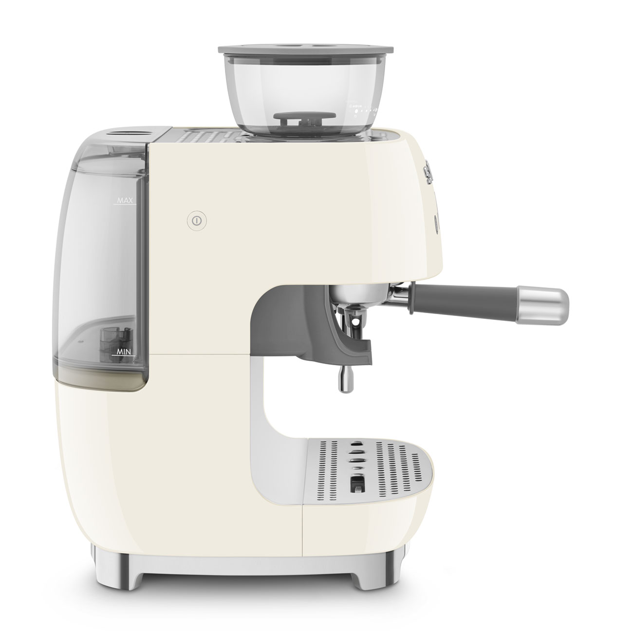 Deutliche Gebrauchsspuren: Espressomaschine mit Mahlwerk Creme