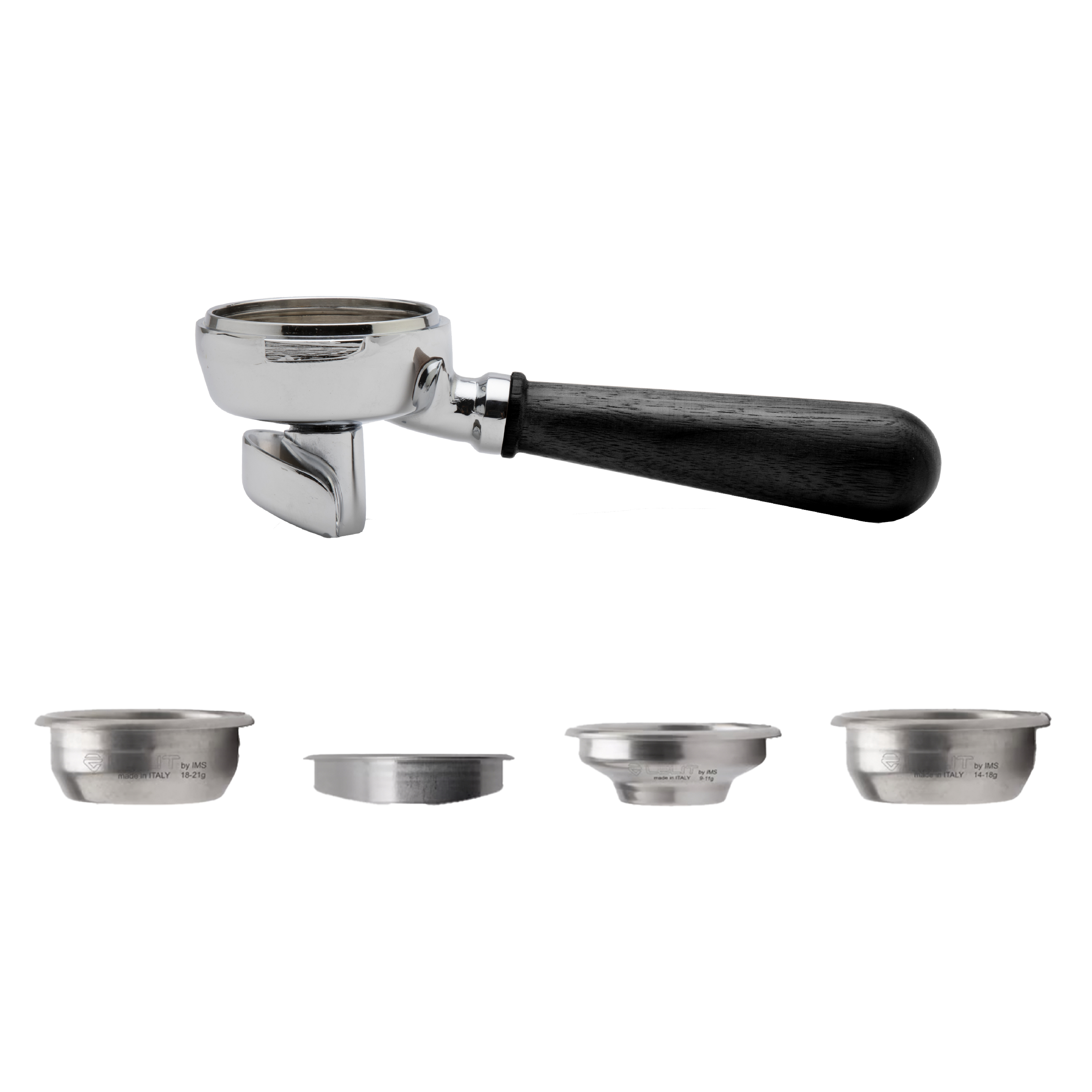 LELIT58 Siebträger Schwarz Holzgriff - Leichte Gebrauchsspuren