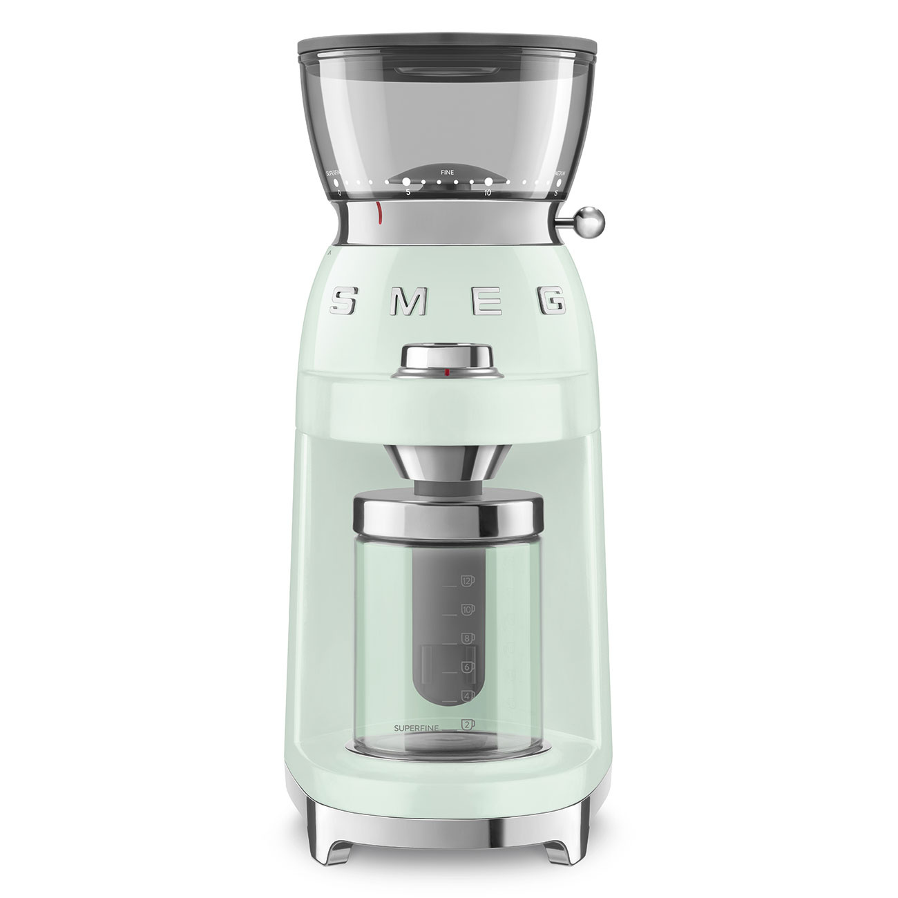 Leichte Gebrauchsspuren: SMEG Kaffeemühle pastellgrün 50's Style