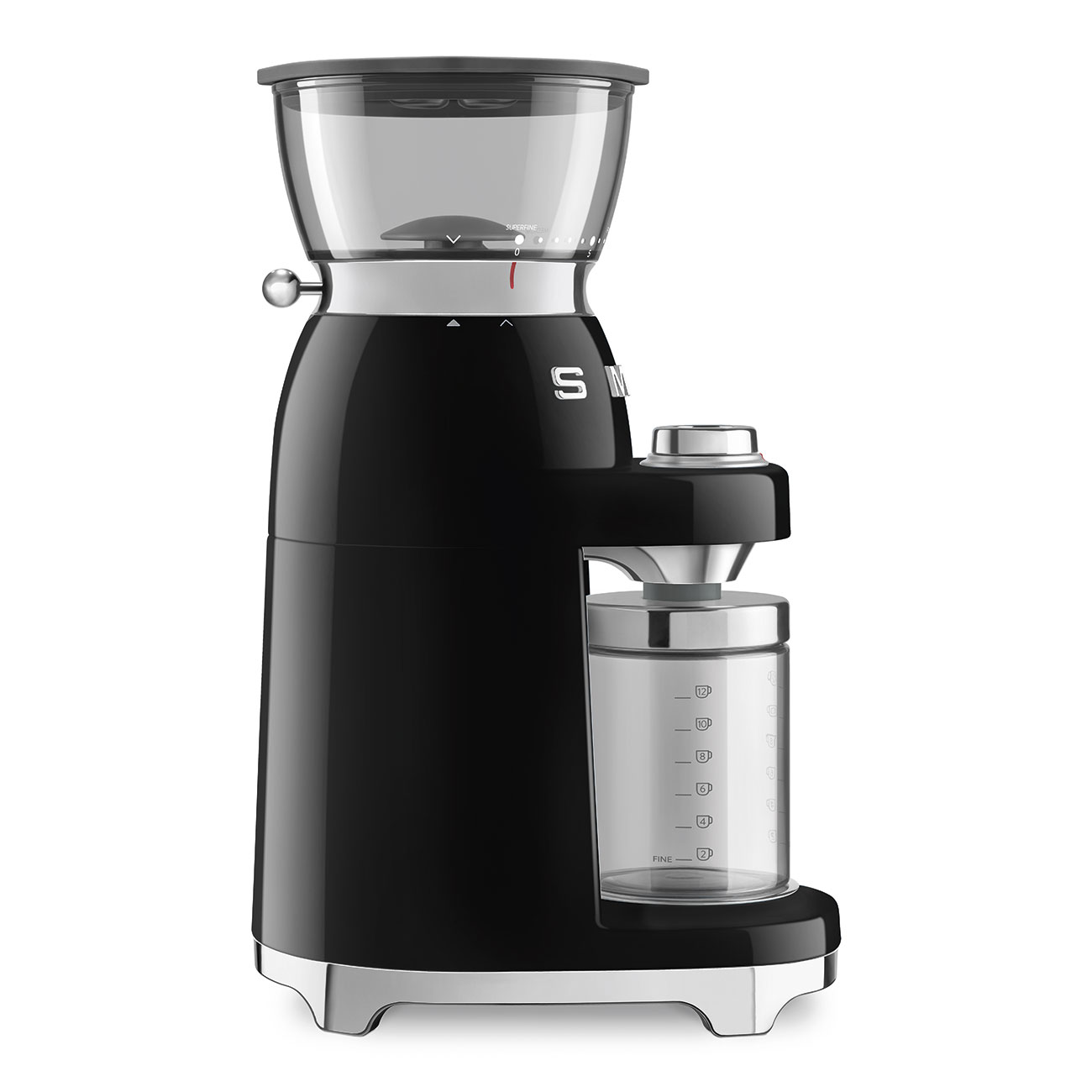 Leichte Gebrauchsspuren: SMEG Kaffeemühle schwarz 50's Style