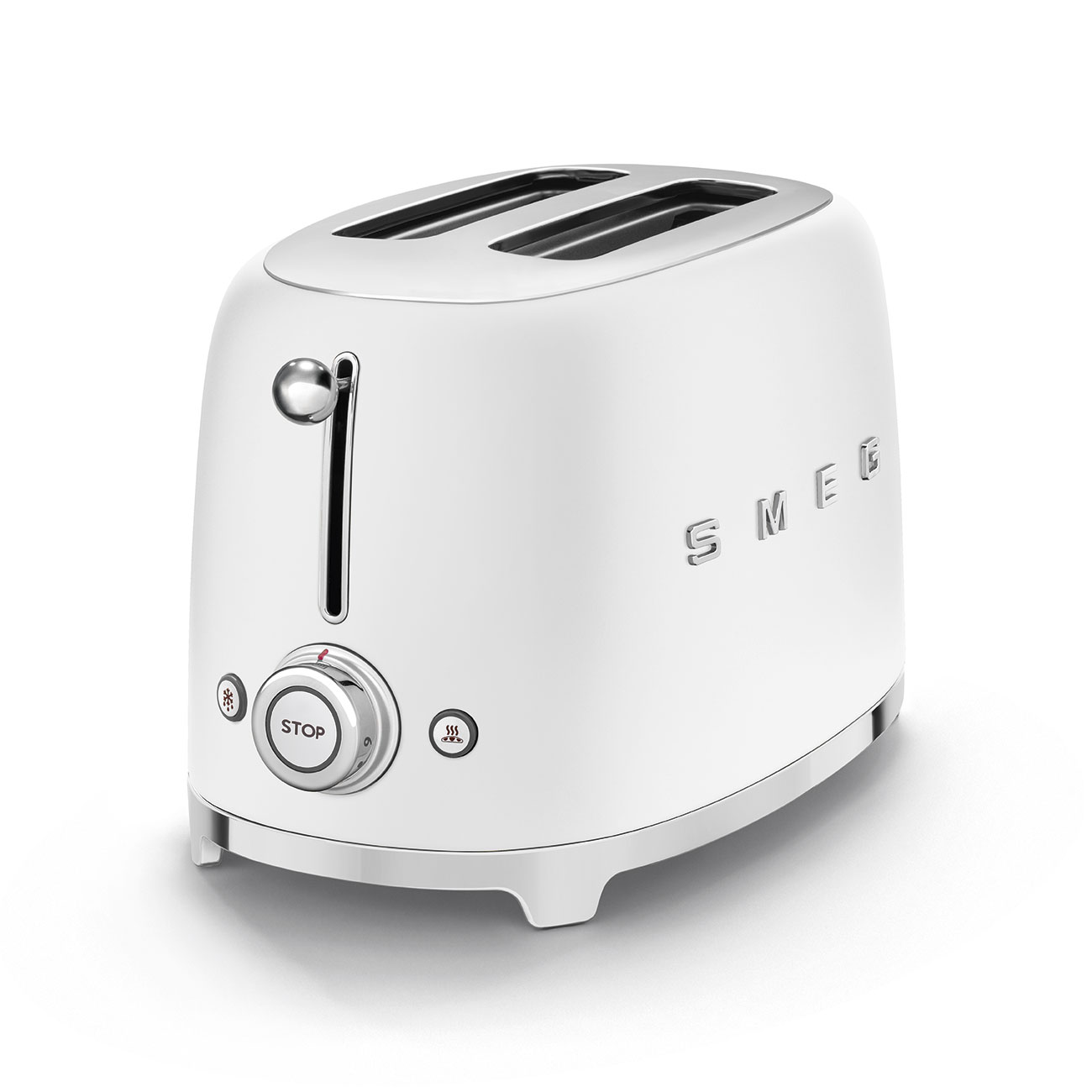 Slight signs of wear: SMEG 2-slice toaster, white matte