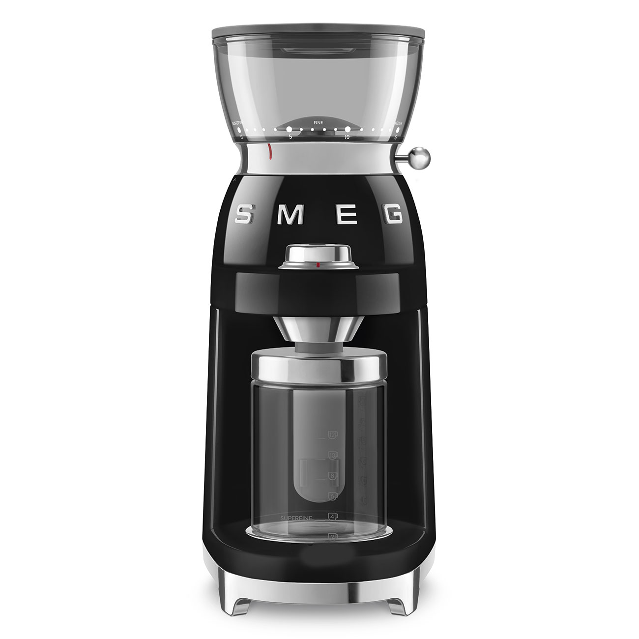 Leichte Gebrauchsspuren: SMEG Kaffeemühle schwarz 50's Style