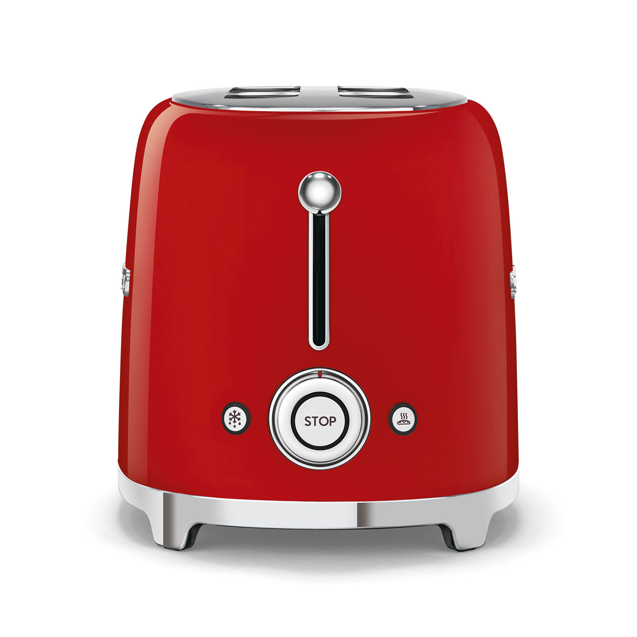 Slight signs of wear: SMEG 2-slice toaster, red glossy