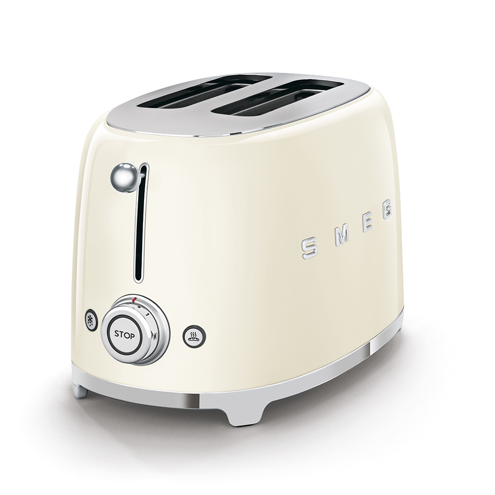 Slight signs of wear: SMEG 2-slice toaster, cream glossy
