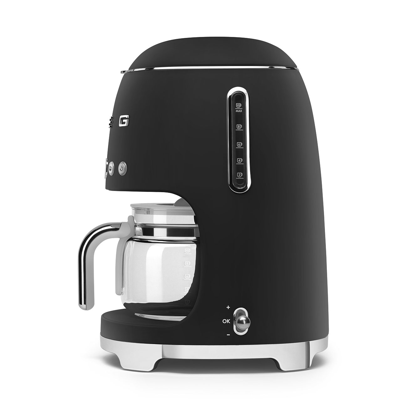 Leichte Gebrauchsspuren:Smeg Filtermaschine schwarz DCF02BLM