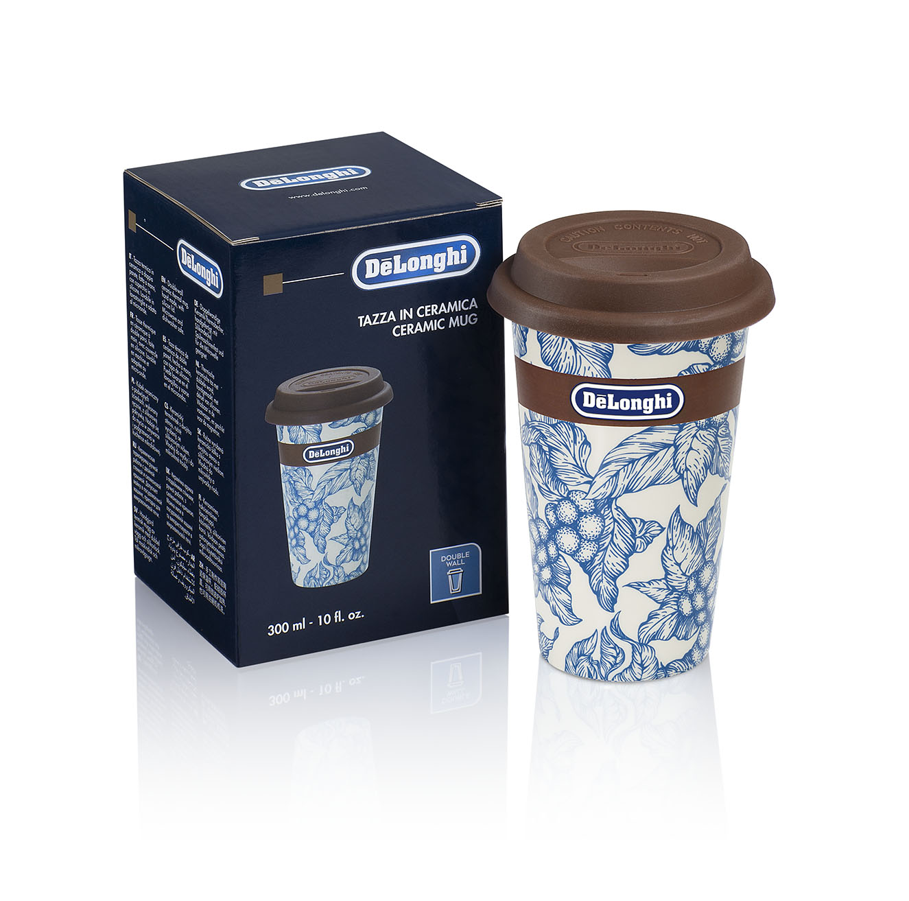 Delonghi To-Go Keramikbecher mit Blumenmuster