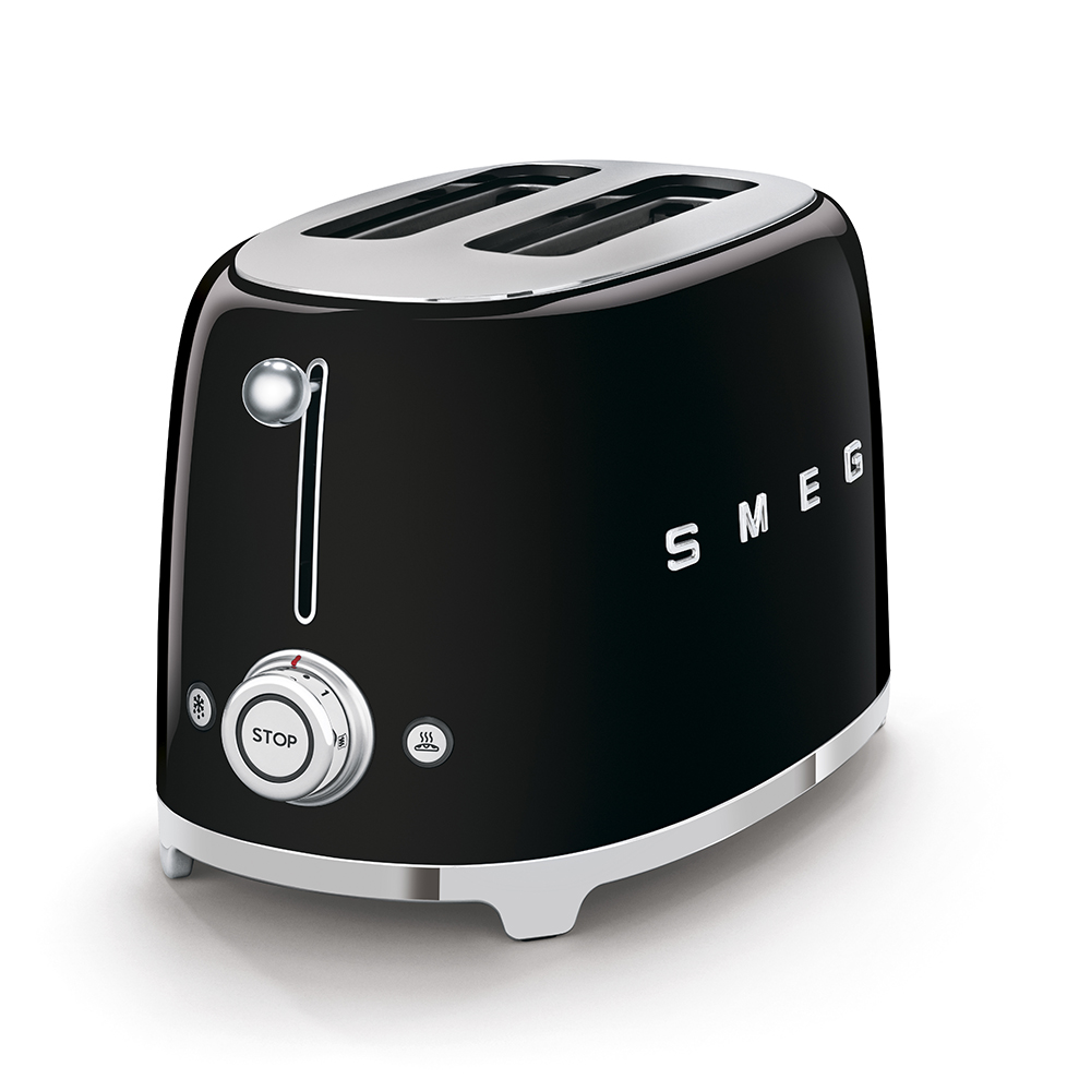 Leichte Gebrauchsspuren: SMEG 2-Slice Toaster Schwarz TSF01BL