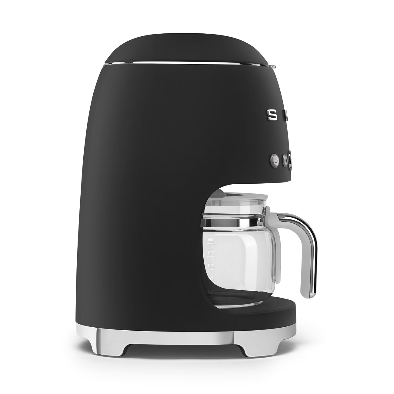 Leichte Gebrauchsspuren:Smeg Filtermaschine schwarz DCF02BLM