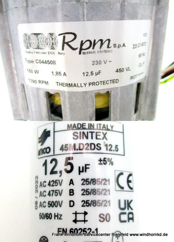 Motor 230V D64 Mill