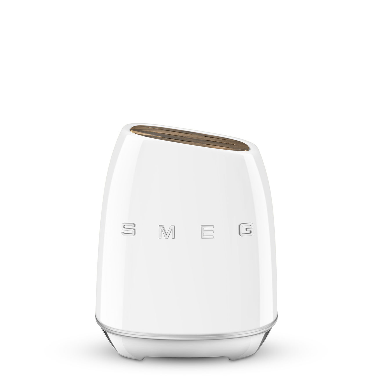 Deutliche Gebrauchsspuren: SMEG KBSF02WH Messerblock 50's weiß