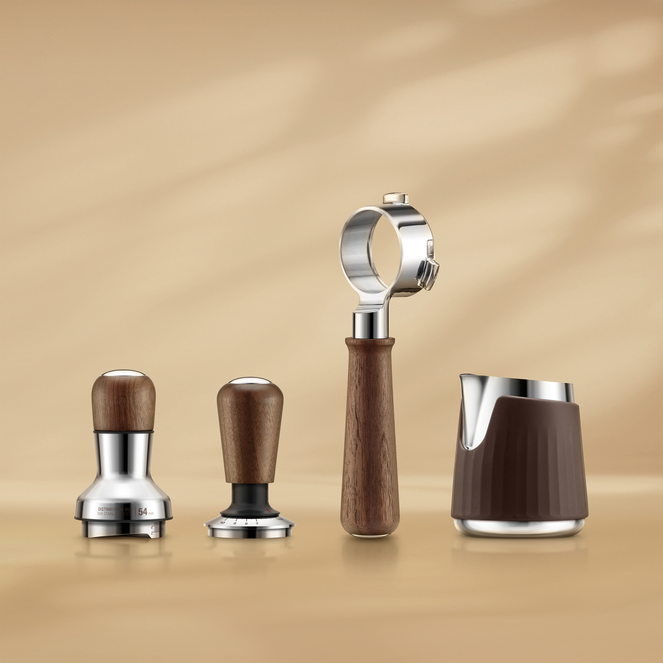 SAGE the Force Gauge Tamper 54mm Walnut Brown