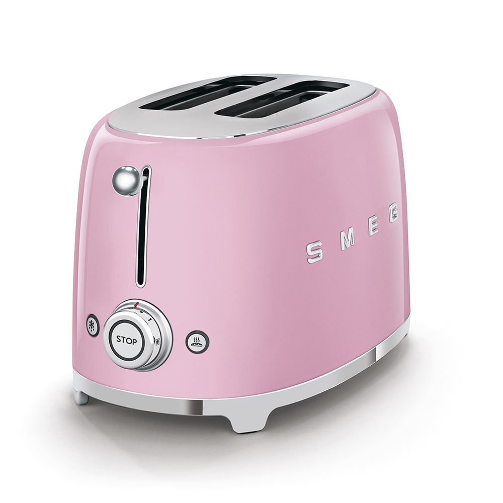 Slight signs of wear: SMEG 2-slice toaster, pink glossy