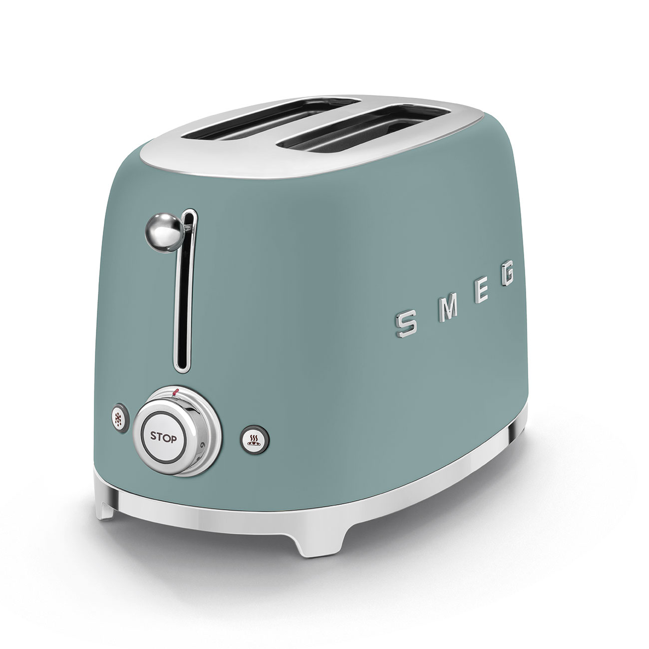 Slight signs of wear: SMEG 2-slice toaster, emerald green matte