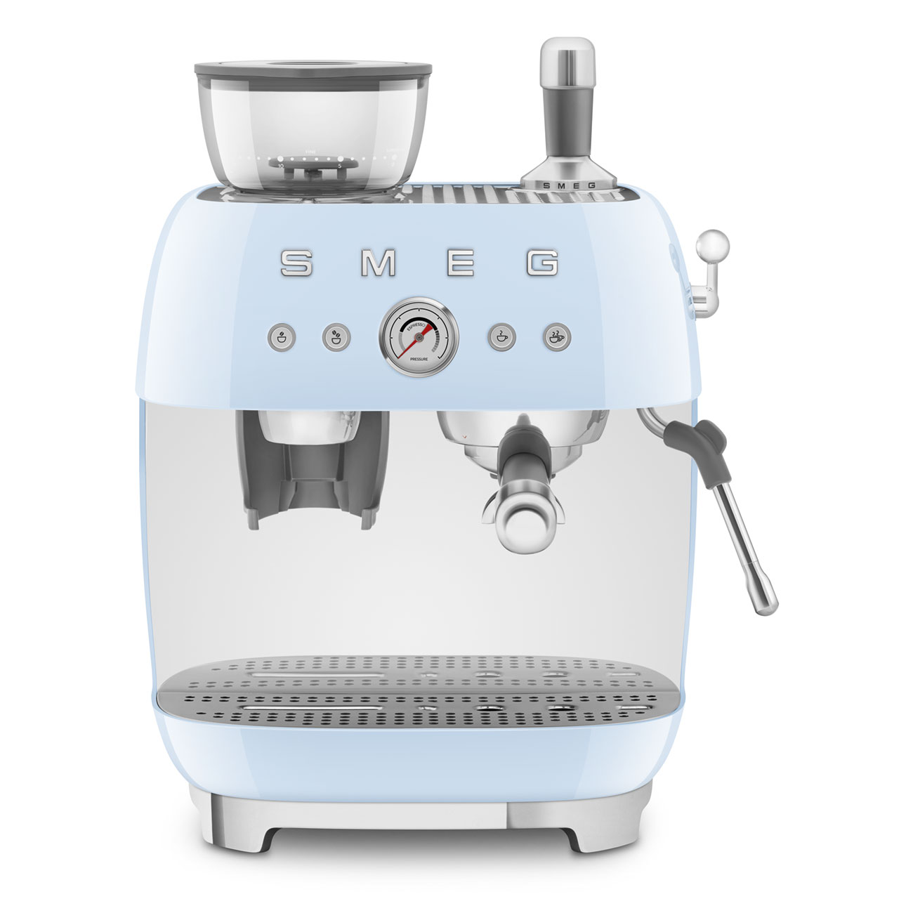 Deutliche Gebrauchsspuren: Espressomaschine mit Mahlwerk Blau