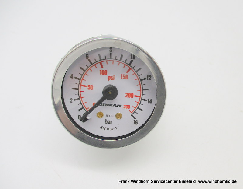 PRESSURE GAUGE DN40 REAR RIGHT PSI-BAR SCALE M6 CONNECTION