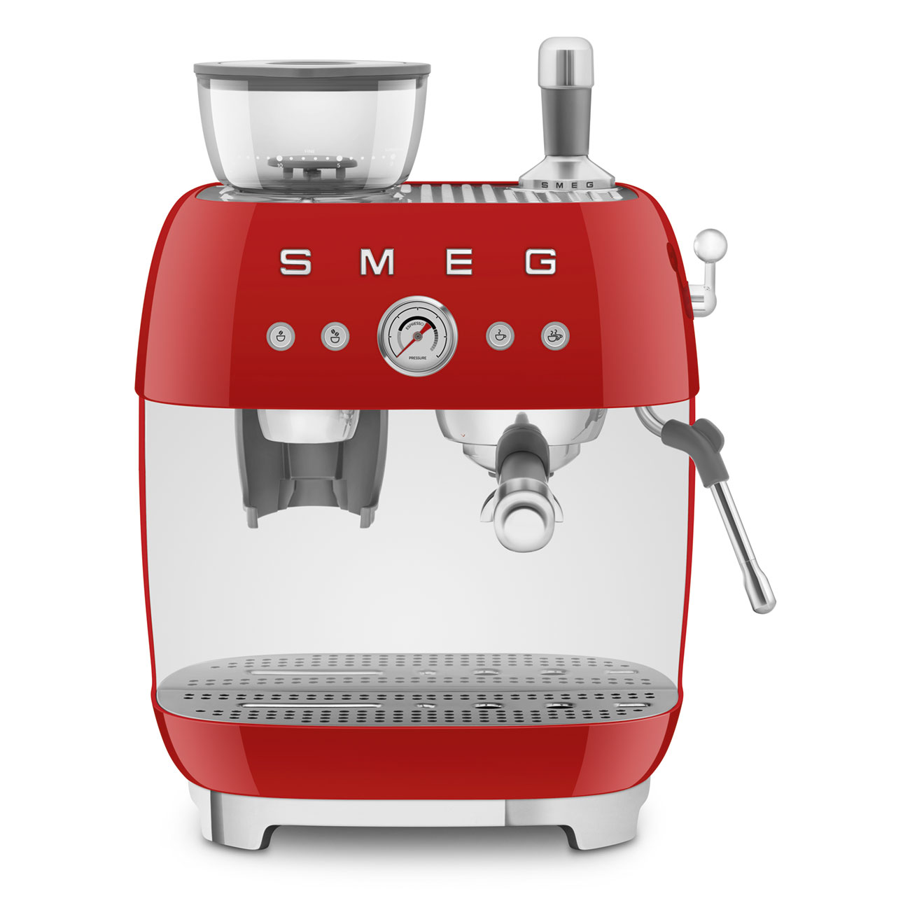 Gebrauchsspuren: Espressomaschine mit Mahlwerk EGF03RD Rot