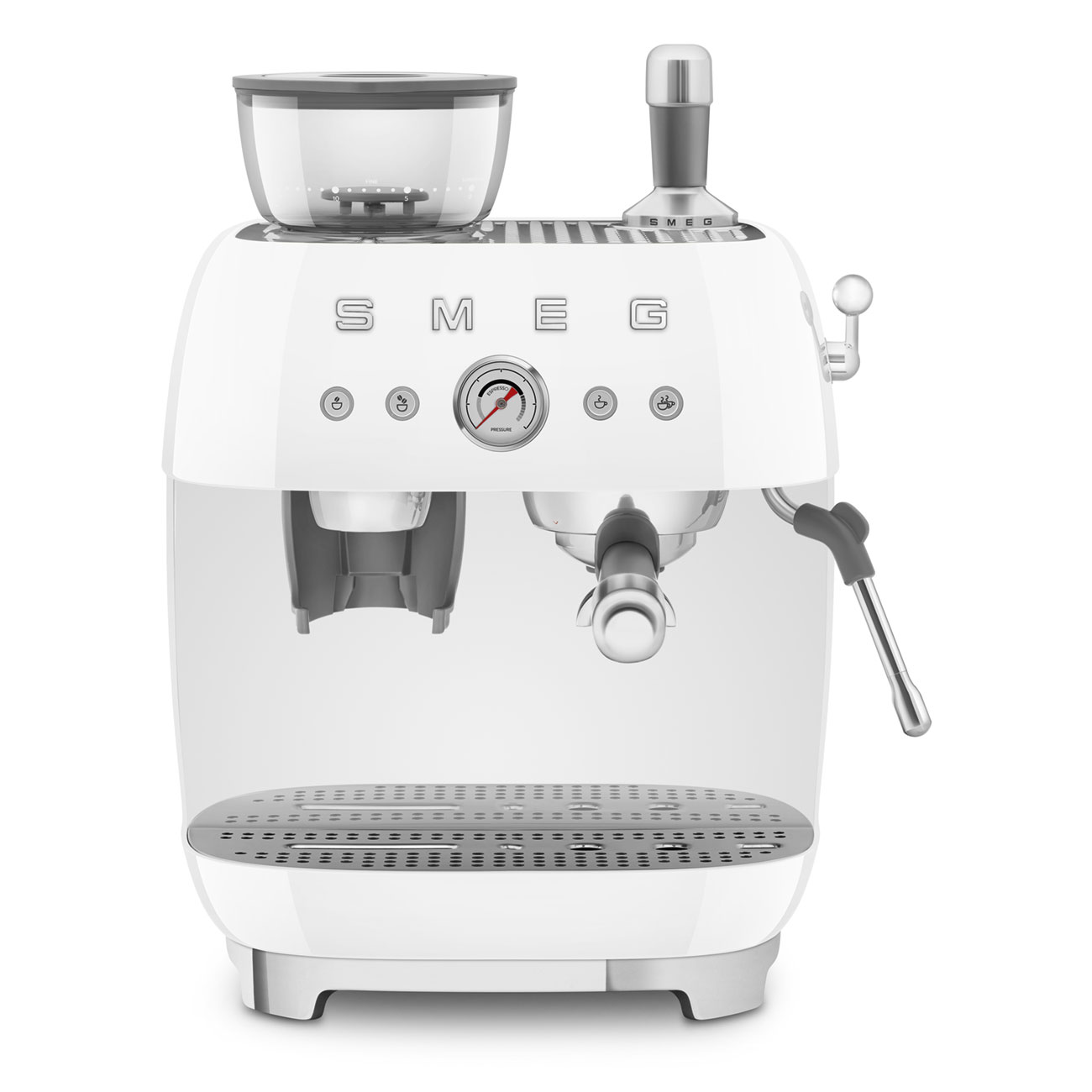 Gebraucht - Wie neu: Espressomaschine mit Mahlwerk EGF03 Weiß